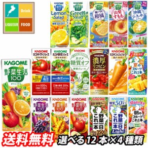 送料無料 スマプレ カゴメ 野菜ジュース 野菜生活100 紙パック 選べる 48本（12本×4）選り取り よりどり