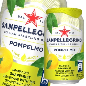 送料無料 サンペレグリノ イタリアンスパークリングドリンク ポンペルモ（グレープフルーツ）330ml缶×2ケース（全48本）