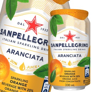 送料無料 サンペレグリノ イタリアンスパークリングドリンク アランチャータ（オレンジ）330ml缶×3ケース（全72本）