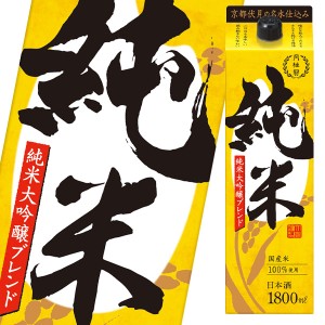 送料無料 月桂冠 純米1.8L 紙パック ×1ケース（全6本）