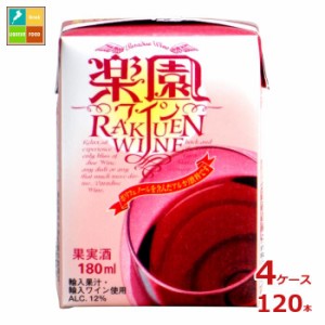 清洲桜醸造 楽園ワイン ミニ 赤 180ml紙パック×4ケース（全120本）送料無料