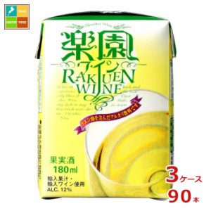 清洲桜醸造 楽園ワイン ミニ 白180ml紙パック×3ケース（全90本）送料無料