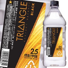 送料無料 サッポロ 焼酎甲類 トライアングル ブラック 25度1.8Lペット×1ケース（全6本）