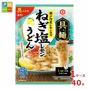 送料無料 キッコーマン 具麺 瀬戸内産レモン使用 ねぎ塩レモンうどん100gパウチ×1ケース（全40本）