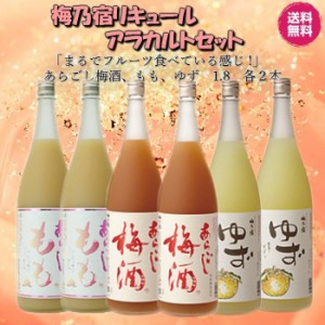 梅乃宿リキュールアラカルトセット/あらごし梅酒、もも、ゆず 1.8 各２本　送料無料