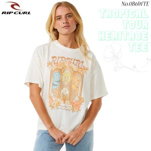 24 SS RIPCURL リップカール Tシャツ TROPICAL TOUR HERITAGE TEE 半袖 トップス ロゴ 英字 サーフィン 夏服 薄手 マリンスポーツ レディ