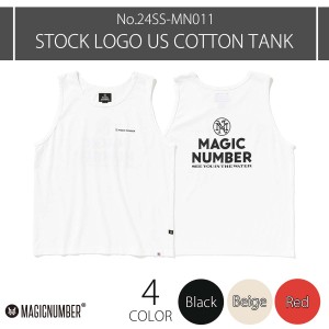 24SS MAGIC NUMBER マジックナンバー タンクトップ STOCK LOGO US COTTON TANK 袖なし ノースリーブ ロゴ シンプル バックプリント メン