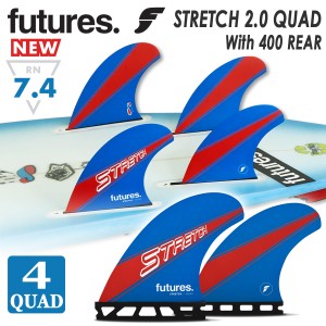 24 futures. フューチャー フィン STRETCH 2.0 QUAD With 400 REAR ストレッチ クアッド 4本セット 4フィン 4fin サーフィン サーフボー