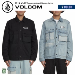 19 VOLCOM ボルコム カバーオール ストレッチ デニム ジャケット ポケット 裏地チェック メンズ 2019秋冬モデル Volcompartment Denim Ja