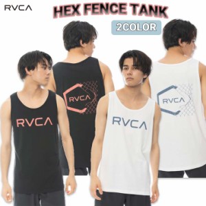 22 RVCA ルーカ Tタンクトップ HEX FENCE TANK トップス ノースリーブ 袖なし ロゴ入り コットン100% レギュラーフィット メンズ サーフ