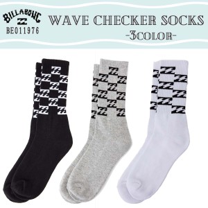 24SS BILLABONG ビラボン 靴下 WAVE CHECKER SOCKS ウェーブ チェッカー ソックス 波 シンプル サーフィン マリンスポーツ メンズ ユニセ