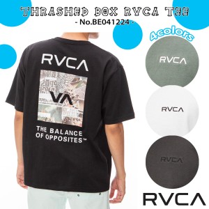 24 SS RVCA ルーカ Tシャツ THRASHED BOX RVCA TEE 半袖 トップス 夏服 コットン バックプリント サーフィン マリンスポーツ メンズ ユニ