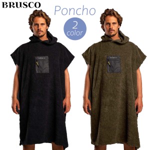 BRUSCO ブラスコ お着替えポンチョ Poncho おきがえポンチョ お着替え タオル ビーチポンチョ コットン 綿 シンプル ポケット 付き サー