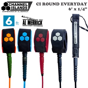 Channel Islands チャンネルアイランド アルメリック リーシュコード CI Round Everyday Leash 6' x 1/4"  ラウンド エブリデイ 6ft リッ