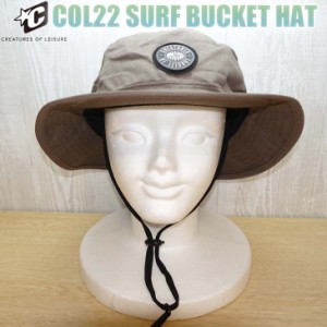 22 SS CREATURES クリエイチャー ハット COL22 SURF BUCKET HAT 帽子 あご紐付き ワッペン ナイロン サーフィン マリンスポーツ メンズ 