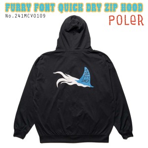 24 POLeR ポーラー ラッシュガード FURRY FONT QUICK DRY ZIP HOOD パーカー フード付き フーディー長袖 速乾 クイックドライ 水着 サー