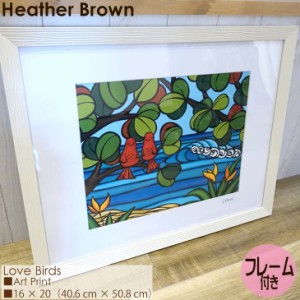 Heather Brown Art Japan ヘザーブラウン Love Birds Art Print MATTED PRINTS マットプリント アートプリント フレーム付き シングルマ