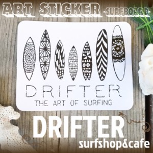 DRIFTER surf shop & cafe ドリフター サーフショップアンドカフェ  サーフボード ロブ・マチャド アートステッカー 限定販売 ロゴステッ