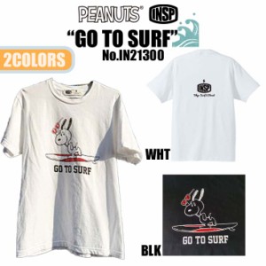 21 INSP インスピ Tシャツ GO TO SURF スヌーピー 半袖 PEANUTS トップス 夏服 ユニセックス 2021年春夏 品番 IN21300 日本正規品