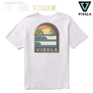 24 VISSLA ヴィスラ Tシャツ OUT THE WINDOW トップス 半袖 ティーシャツ ヤシの木 パームツリー オーガニックコットン 海 サーフィン ビ