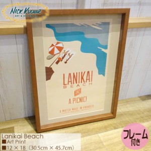 Nick Kuchar ニックカッチャー Lanikai Beach Art Print MATTED PRINTS Hawaii Travel Print マットプリント アートプリント ハワイトラ