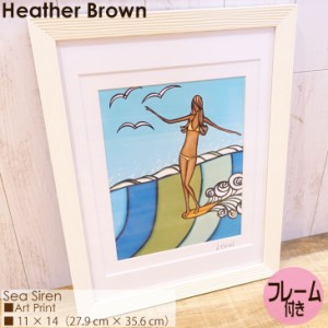 Heather Brown Art Japan ヘザーブラウン Sea Siren Art Print アートプリント フレーム付き 額セット 絵画 ハワイ レディース 正規品