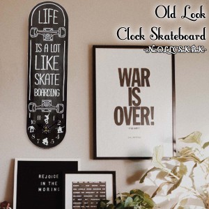 雑貨 インテリア 時計 Old Look Clock Skateboard オールドルッククロック スケートボード 飾り物 置物 装飾 サーフィン アウトドア 品番