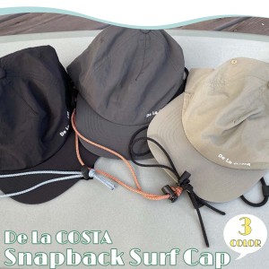 23 De La COSTA デラコスタ サーフキャップ Snapback Surf Cap 帽子 マリンキャップ 速乾 軽量 リーシュ付き メンズ ユニセックス サーフ