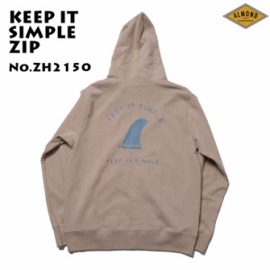 21 Almond Surfboards & Design アーモンド パーカー KEEP IT SIMPLE ZIP フーディー フィン メンズ ユニセックス 2021年秋冬 品番 ZH215