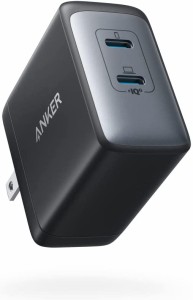 Anker PowerPort III 2-Port 65W USB PD対応 充電器 USB-C 2ポート 独自技術Anker GaN II採用 PPS規格対応 PSE技術基準適合 (ブラック)
