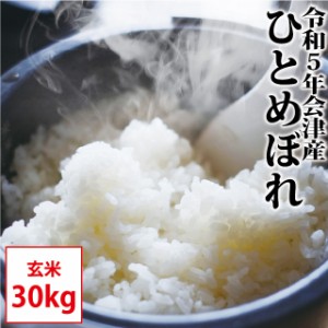 ひとめぼれ 玄米 30kg 会津産 令和5年産 お米 ※九州は送料別途500円・沖縄は送料別途2500円【精米・小分け対応不可】