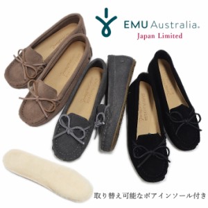 EMU エミュー モカシン Odessa Mini CC W12542 オデッサ ミニ シープスキンインソール モカシンシューズ ムートン ファー ボア ブラック 