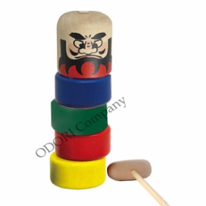 小物玩具 昭和のおもちゃ ダルマおとし 8寸 手作り商品