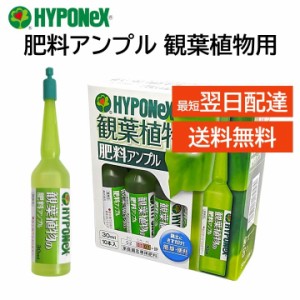 ハイポネックス アンプル 肥料 観葉植物用 30ml 10本入り 簡単 便利 緑を鮮やかに丈夫 植木鉢 プランター 玄関 室内 ガーデニング 栄養剤