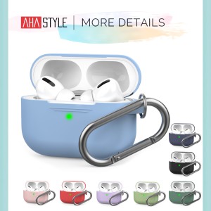 AirPods Pro ケース エアーポッズプロ カバー かわいい おしゃれ 本体 カラビナ付き ワイヤレス充電対応 高品質シリコン カバー 携帯に便