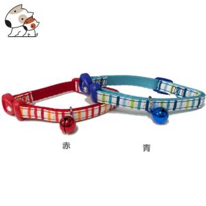 【メール便】アースペット ターキー ねこモテ ハッピーライン 猫首輪 赤/青