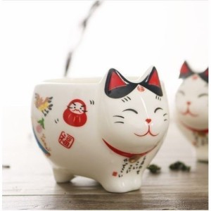 ティーセット  かわいい 磁器 セラミックティーカップ 招き猫 猫好き 日本茶 緑茶 コーヒー 紅茶 おもてなし