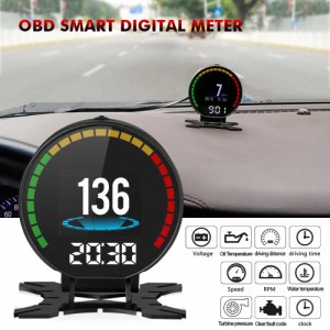 デジタルスピードカーモニターヘッドアップディスプレイ OBD2 オート チューニングスピードメーター RPM 温度ターボ圧力