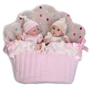 リボーンドール フルシリコンビニール リアル赤ちゃん人形 ミニサイズ25cm 入浴可能 かわいいベビー人形 双子ちゃんセット