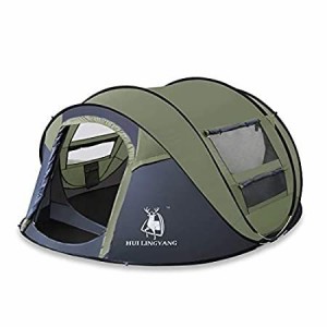 HuiLingYang 3-4 Person Camping Tent Automatic Instant Pop Up Dome Tent with Waterproof Protection