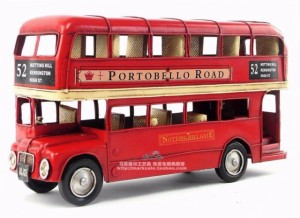 ロンドンバス 二階建てバス ブリキのおもちゃ ヴィンテージ アンティーク 車 雑貨 レトロ インテリア ドールハウス 小物 BJD人形