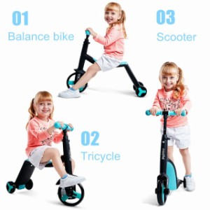 三輪車 3 in 1 キックスクーター バランスバイク 幼児 おもちゃ プレゼント キックボード