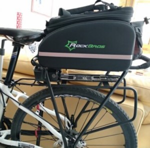 自転車用バッグ 大容量 フロントフレームトランク サイクリングバッグ サイクルバッグ 防水 荷物入れ ブラック