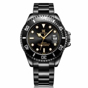 腕時計 メンズ おしゃれ 安い 自動巻 200m防水 ステンレス ハイブランド ビジネス プライベート weisikai ブラック