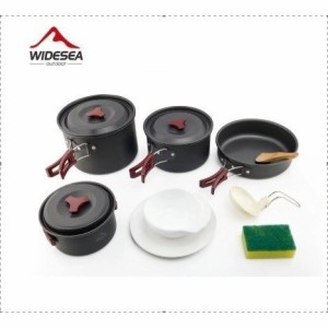 Widesea キャンプクッカーセット 食器 アウトドア クッキングセット 4-5人 調理器