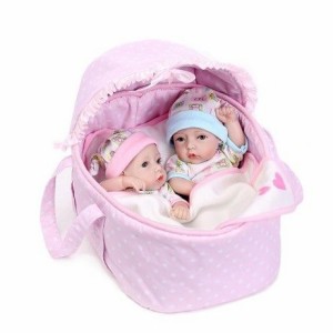 リボーンドール 男女の双子ちゃんセット フルシリコンビニール リアル赤ちゃん人形 ミニサイズ28cm かわいいベビー人形