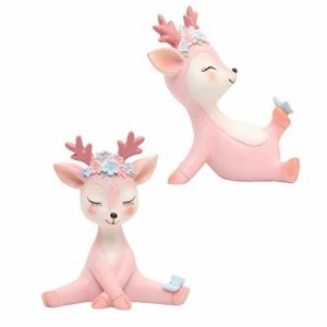 送料無料 YARNOW クリスマス トナカイ 樹脂彫刻 かわいい鹿の置物 ケーキトッパー ホリデー ホ