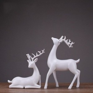 インテリア雑貨 置物 オブジェ 装飾品 北欧スタイル 鹿の置物 ゴールド ホワイト