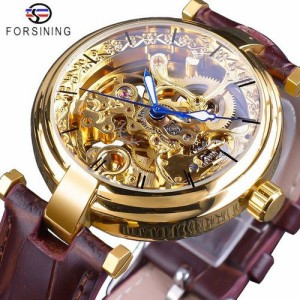 Forsining 2018 ゴールデン腕時計ファッションブルー 6hands メンズ GMT1098-5