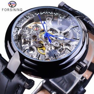 Forsining 2018 ゴールデン腕時計ファッションブルー 6hands メンズ GMT1098-7